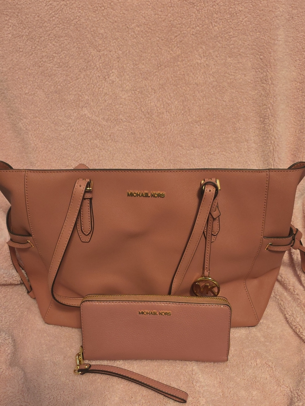 Michael Kors Blush Leather Tote with Matching Wallet